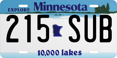 MN license plate 215SUB