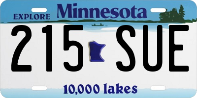 MN license plate 215SUE