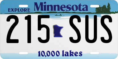 MN license plate 215SUS