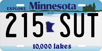 MN license plate 215SUT