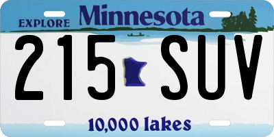 MN license plate 215SUV