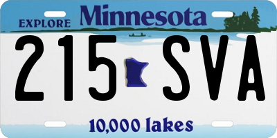 MN license plate 215SVA