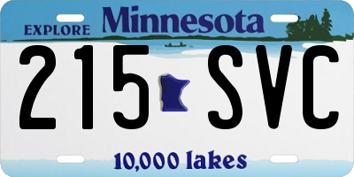 MN license plate 215SVC