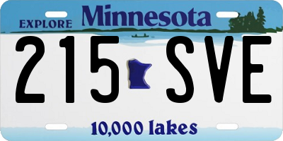 MN license plate 215SVE