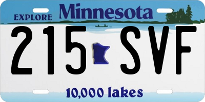 MN license plate 215SVF