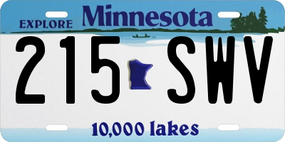 MN license plate 215SWV