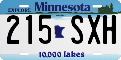 MN license plate 215SXH