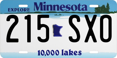 MN license plate 215SXO