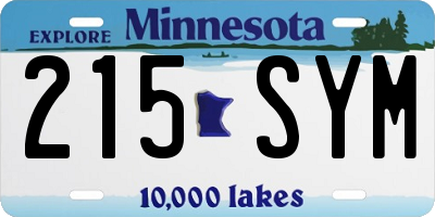 MN license plate 215SYM