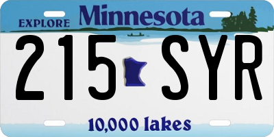 MN license plate 215SYR