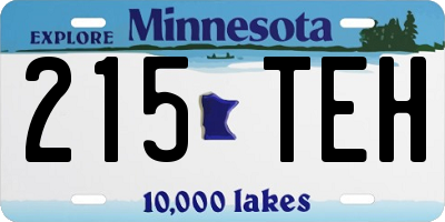 MN license plate 215TEH