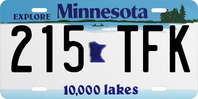 MN license plate 215TFK
