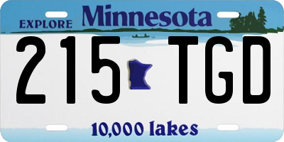 MN license plate 215TGD