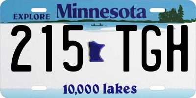 MN license plate 215TGH