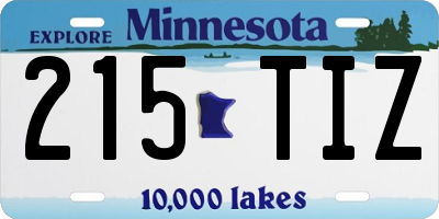 MN license plate 215TIZ
