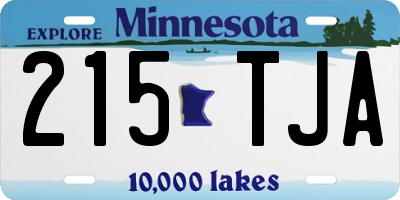 MN license plate 215TJA