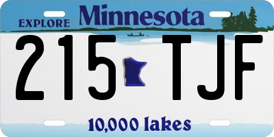 MN license plate 215TJF