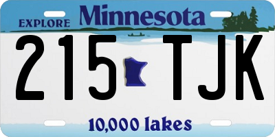MN license plate 215TJK