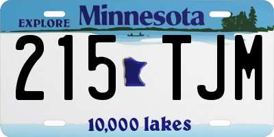 MN license plate 215TJM