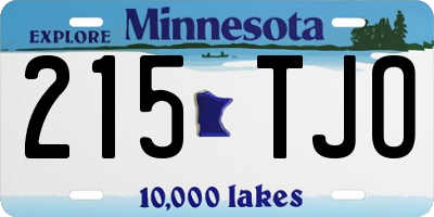 MN license plate 215TJO