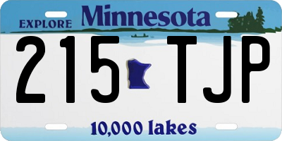 MN license plate 215TJP