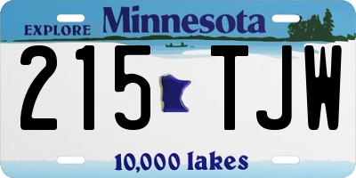 MN license plate 215TJW