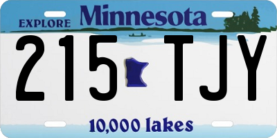 MN license plate 215TJY