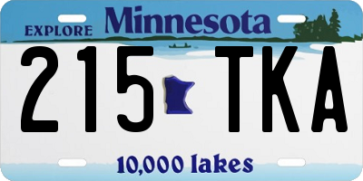 MN license plate 215TKA