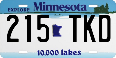 MN license plate 215TKD