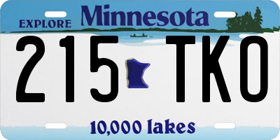 MN license plate 215TKO