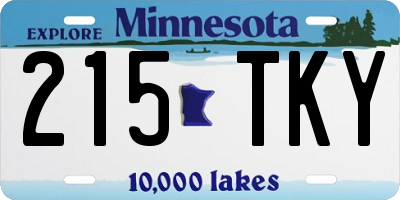 MN license plate 215TKY