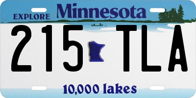 MN license plate 215TLA