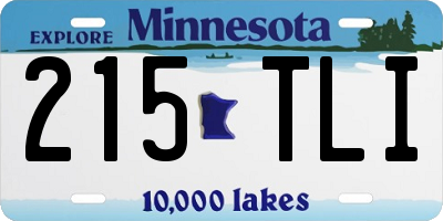 MN license plate 215TLI