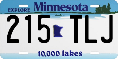 MN license plate 215TLJ