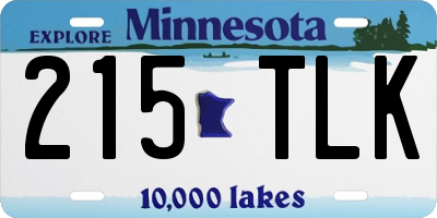 MN license plate 215TLK