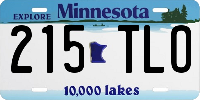 MN license plate 215TLO