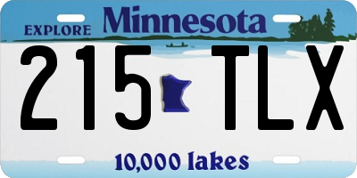 MN license plate 215TLX