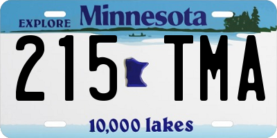MN license plate 215TMA