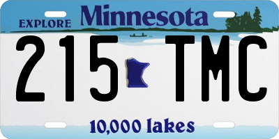 MN license plate 215TMC