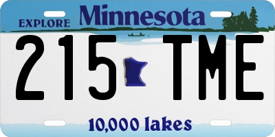 MN license plate 215TME
