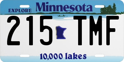 MN license plate 215TMF