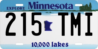 MN license plate 215TMI