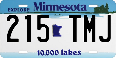 MN license plate 215TMJ