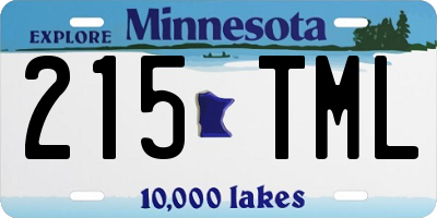 MN license plate 215TML