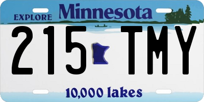 MN license plate 215TMY