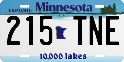 MN license plate 215TNE