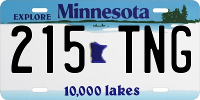 MN license plate 215TNG