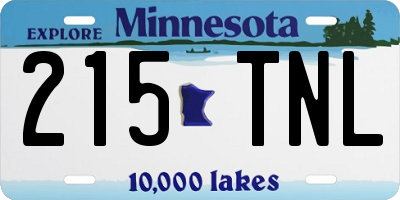MN license plate 215TNL
