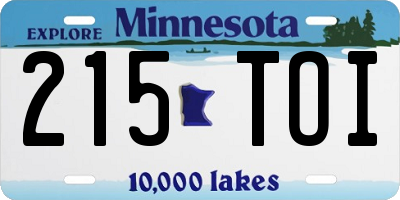 MN license plate 215TOI