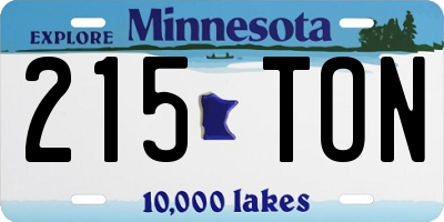 MN license plate 215TON